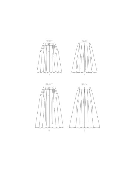 Patron Vogue 1890 F5 - Jupes évasées avec ceinture en forme