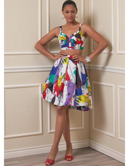 Patron Vogue 1893 A5 - Haut, short et jupe