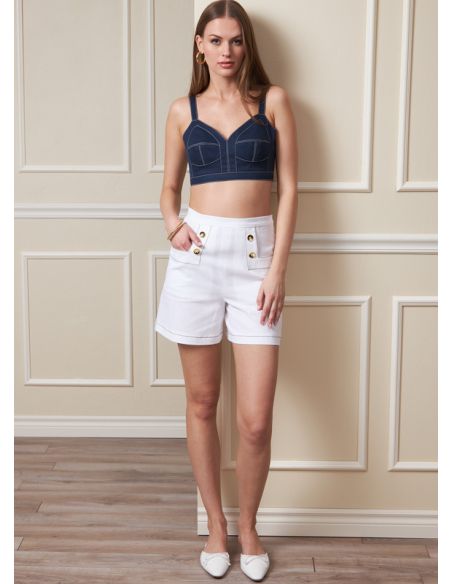 Patron Vogue 1893 E5 - Haut, short et jupe