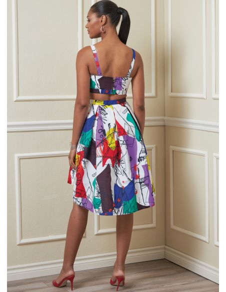 Patron Vogue 1893 E5 - Haut, short et jupe