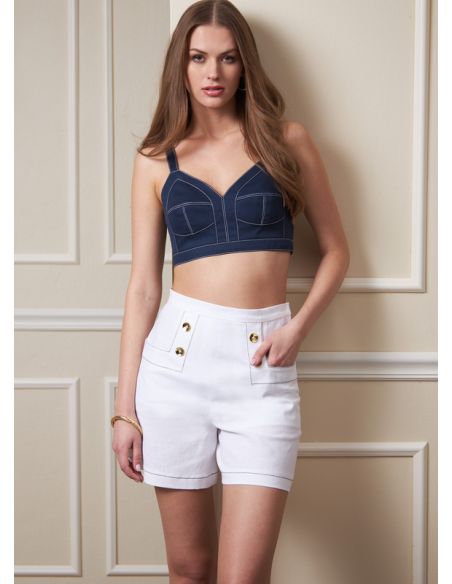 Patron Vogue 1893 E5 - Haut, short et jupe
