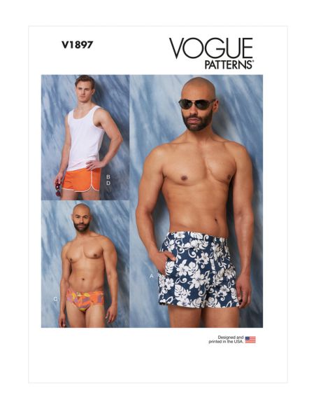 Patron Vogue 1897 XM - Maillots de bain et tricot de peau pour homme
