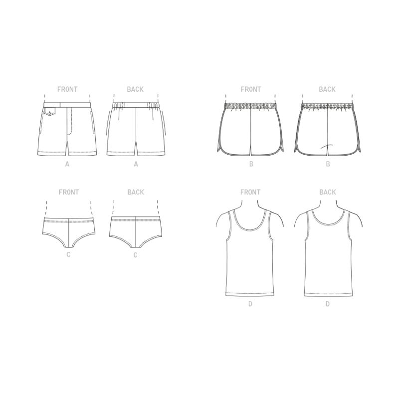 Patron Vogue 1897 XM - Maillots de bain et tricot de peau pour homme