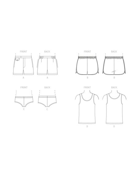 Patron Vogue 1897 XN - Maillots de bain et tricot de peau pour homme