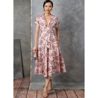 Patron Vogue 1898 B5 - Robe doublée a décolleté 2