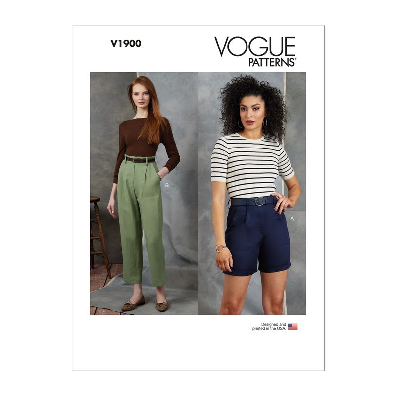 Patron Vogue 1900 B5 - Short et pantalon à taille haute