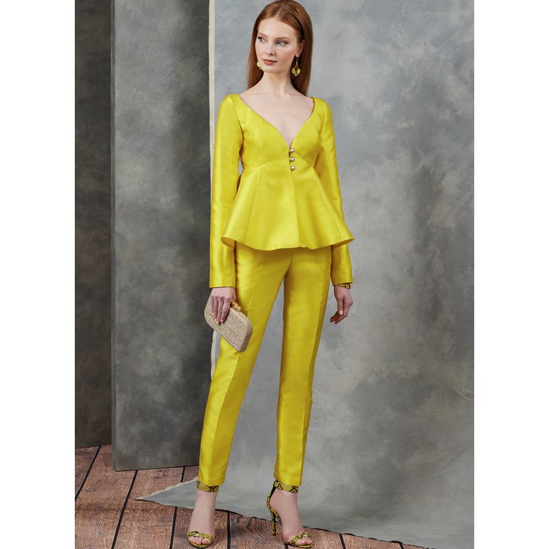 Patron Vogue 1901 A5 - Haut décolleté bateau, short et pantalon