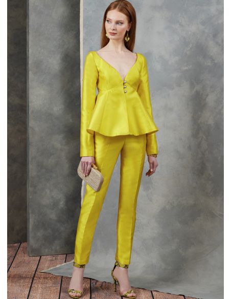 Patron Vogue 1901 A5 - Haut décolleté bateau, short et pantalon