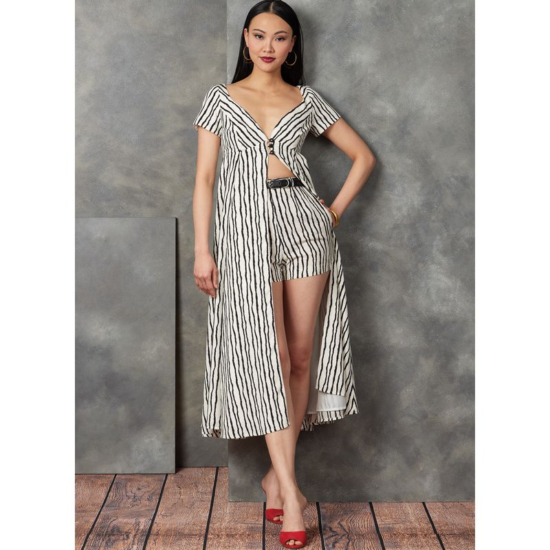 Patron Vogue 1901 A5 - Haut décolleté bateau, short et pantalon