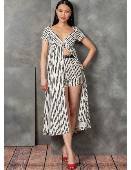 Patron Vogue 1901 A5 - Haut décolleté bateau, short et pantalon