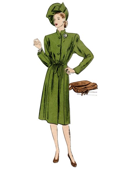 Patron Vogue 1903 Y5 - Manteau pleine longueur à ceinture