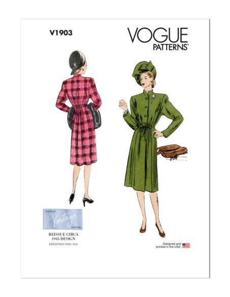 Patron Vogue 1903 Y5 - Manteau pleine longueur à ceinture