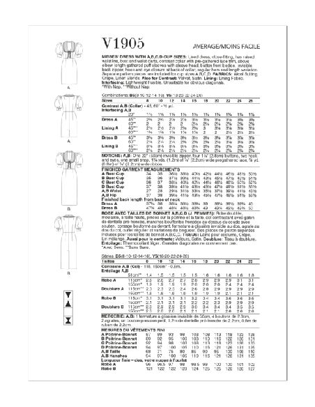 Patron Vogue 1905 Y5 - Robe moulante à taille haute