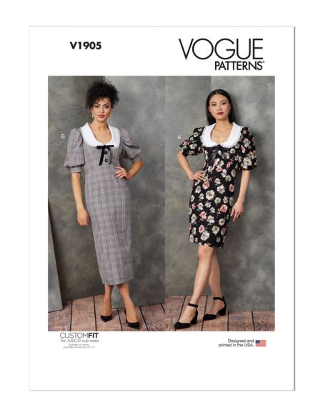 Patron Vogue 1905 Y5 - Robe moulante à taille haute