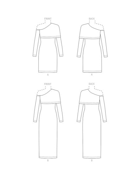 Patron Vogue 1906 Y5 - Robe droite moulante