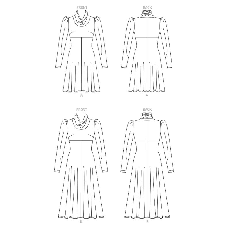 Patron Vogue 1907 Y5 - Robe avec col drapé