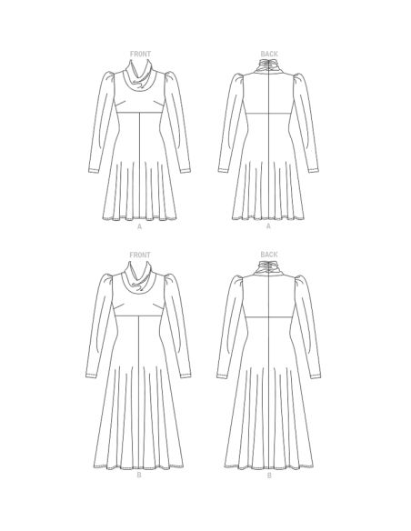 Patron Vogue 1907 Y5 - Robe avec col drapé