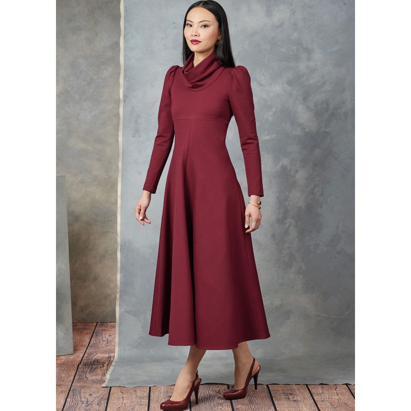 Patron Vogue 1907 Y5 - Robe avec col drapé