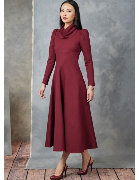 Patron Vogue 1907 Y5 - Robe avec col drapé