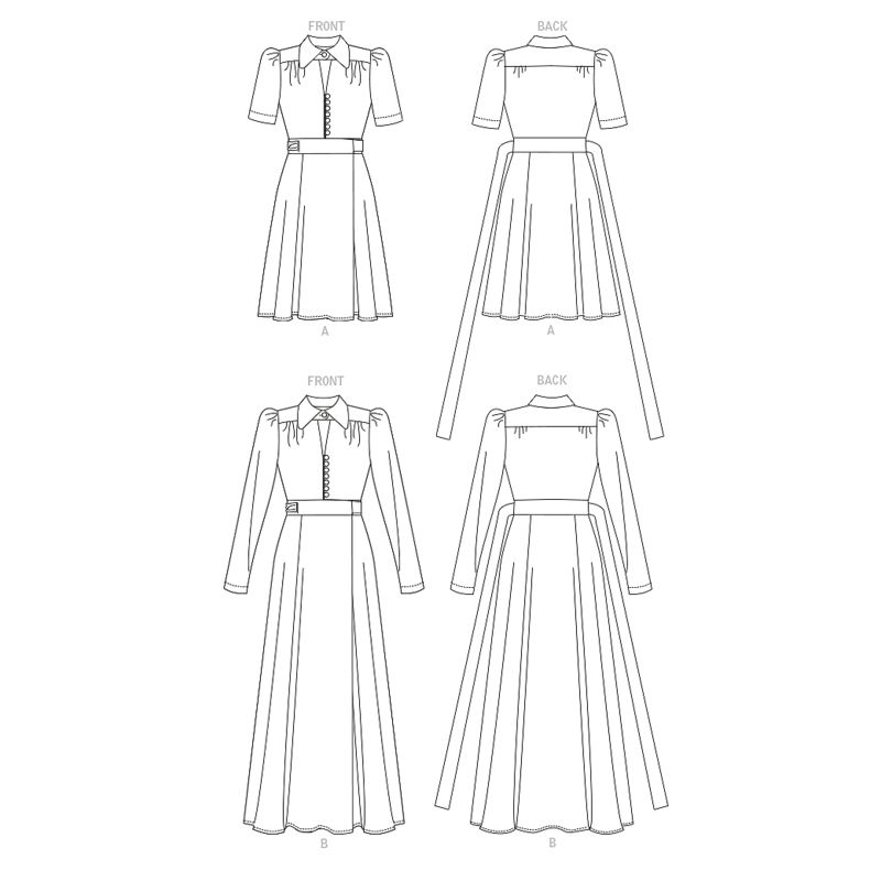 Patron Vogue 1908 A - Robe non doublée, moulante sur la poitrine