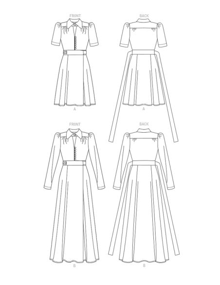 Patron Vogue 1908 A - Robe non doublée, moulante sur la poitrine