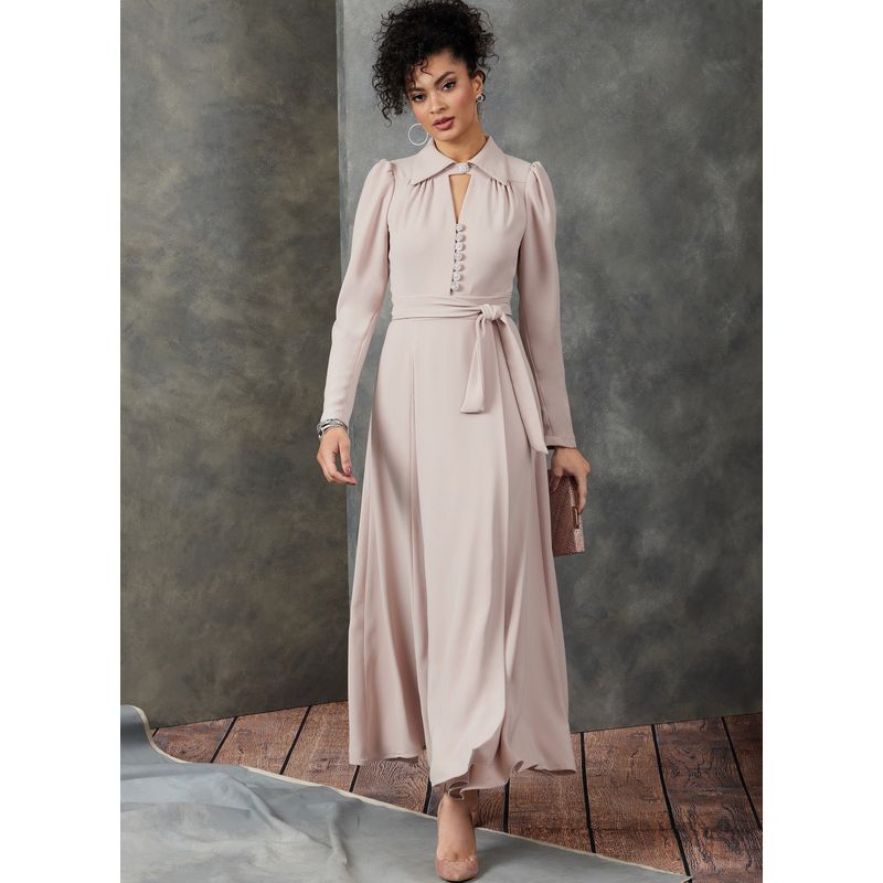 Patron Vogue 1908 A - Robe non doublée, moulante sur la poitrine