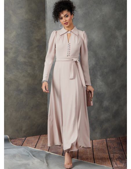 Patron Vogue 1908 A - Robe non doublée, moulante sur la poitrine