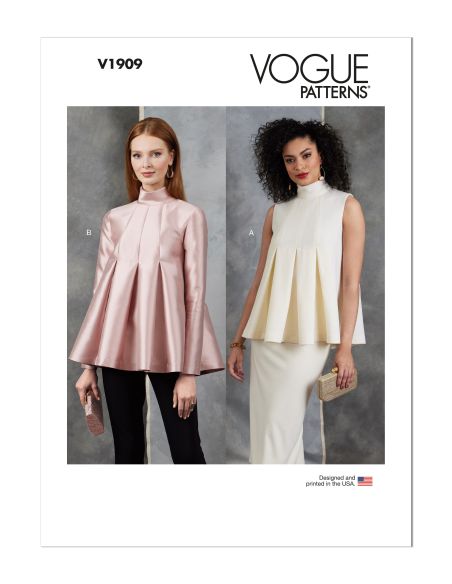 Patron Vogue 1909 A - Haut semi ajusté sur la poitrine