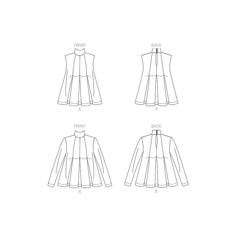 Patron Vogue 1909 A - Haut semi ajusté sur la poitrine