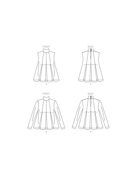 Patron Vogue 1909 A - Haut semi ajusté sur la poitrine