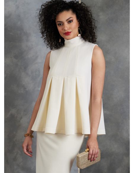 Patron Vogue 1909 A - Haut semi ajusté sur la poitrine