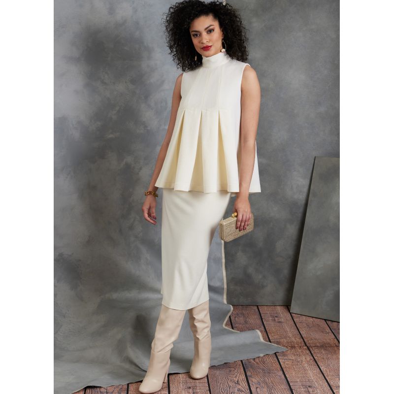 Patron Vogue 1909 A - Haut semi ajusté sur la poitrine