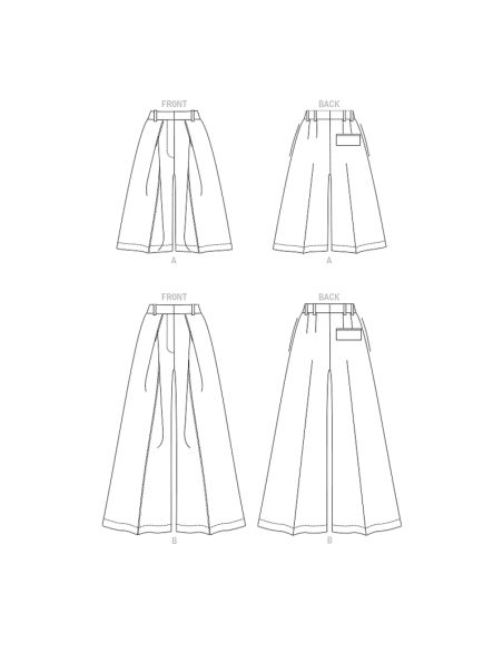 Patron Vogue 1910 Y5 - Pantalon plissé à jambes larges