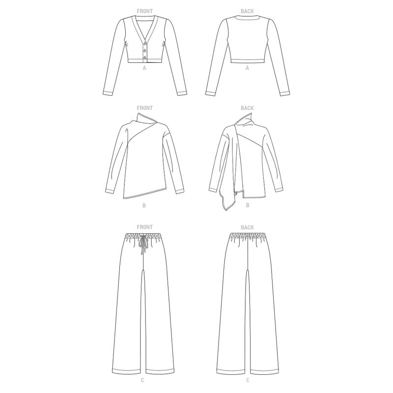 Patron Vogue 1914 Y - Cardigan, tunique et pantalon