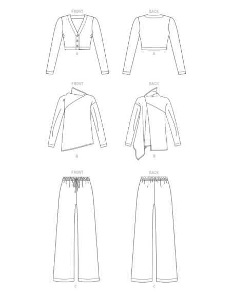 Patron Vogue 1914 Y - Cardigan, tunique et pantalon