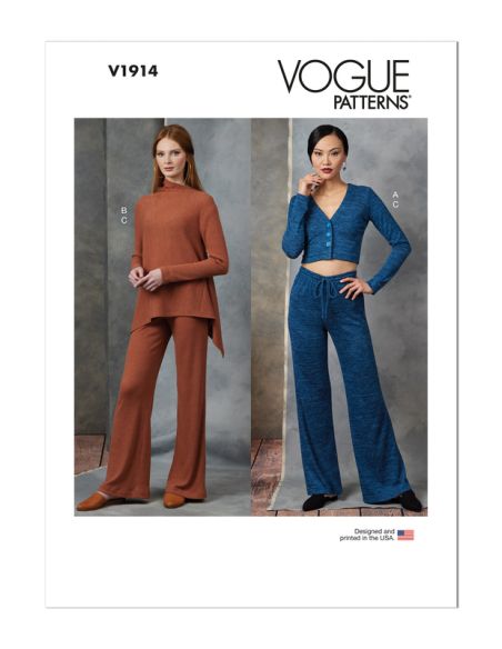 Patron Vogue 1914 Y - Cardigan, tunique et pantalon