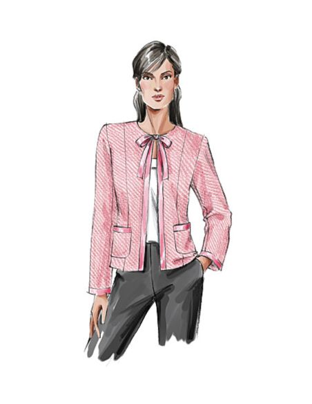 Patron Vogue 7975 A - Veste femme tweed sans col