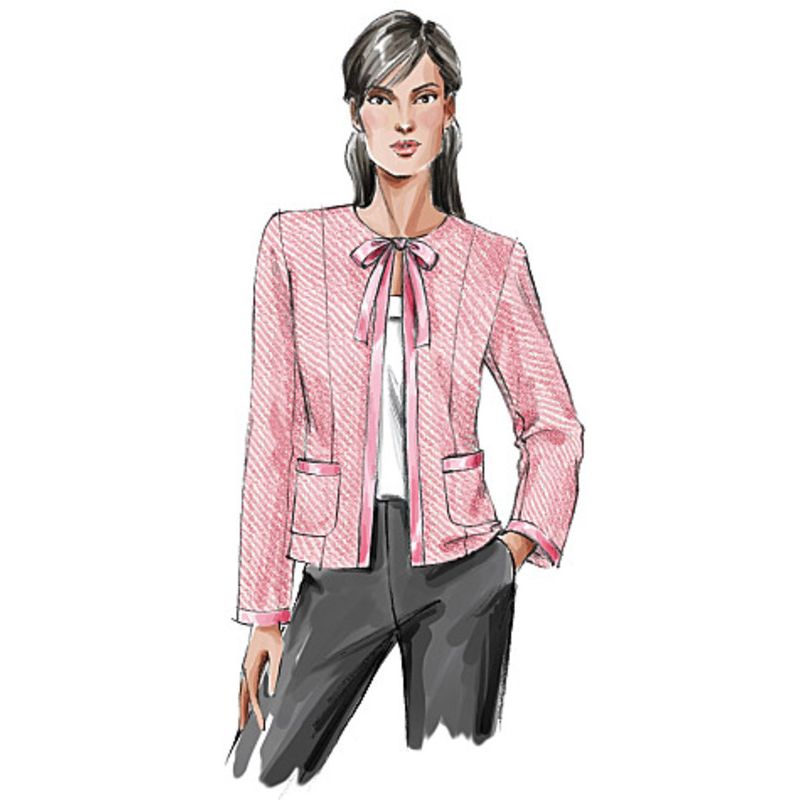 Patron Vogue 7975 D - Veste femme tweed sans col