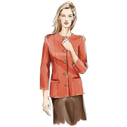 Patron Vogue 7975 FW - Veste femme tweed sans col 2