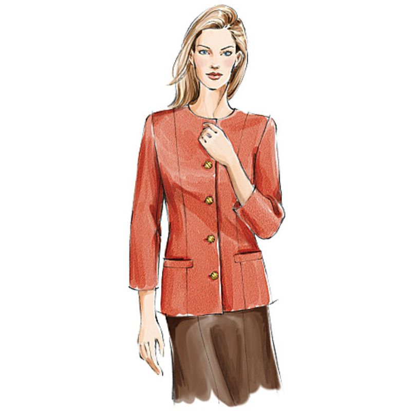 Patron Vogue 7975 FW - Veste femme tweed sans col