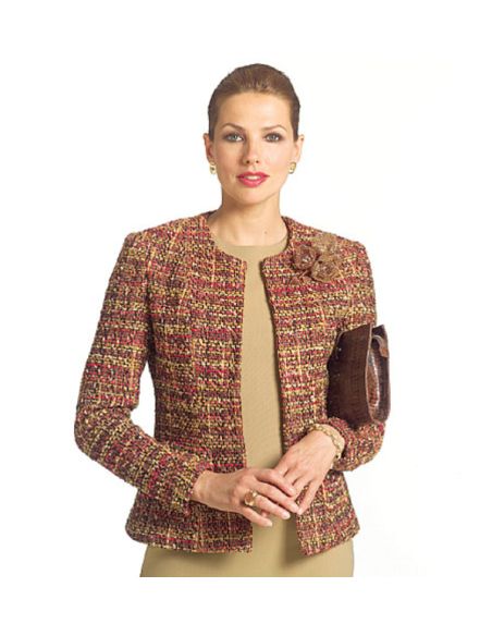 Patron Vogue 7975 FW - Veste femme tweed sans col