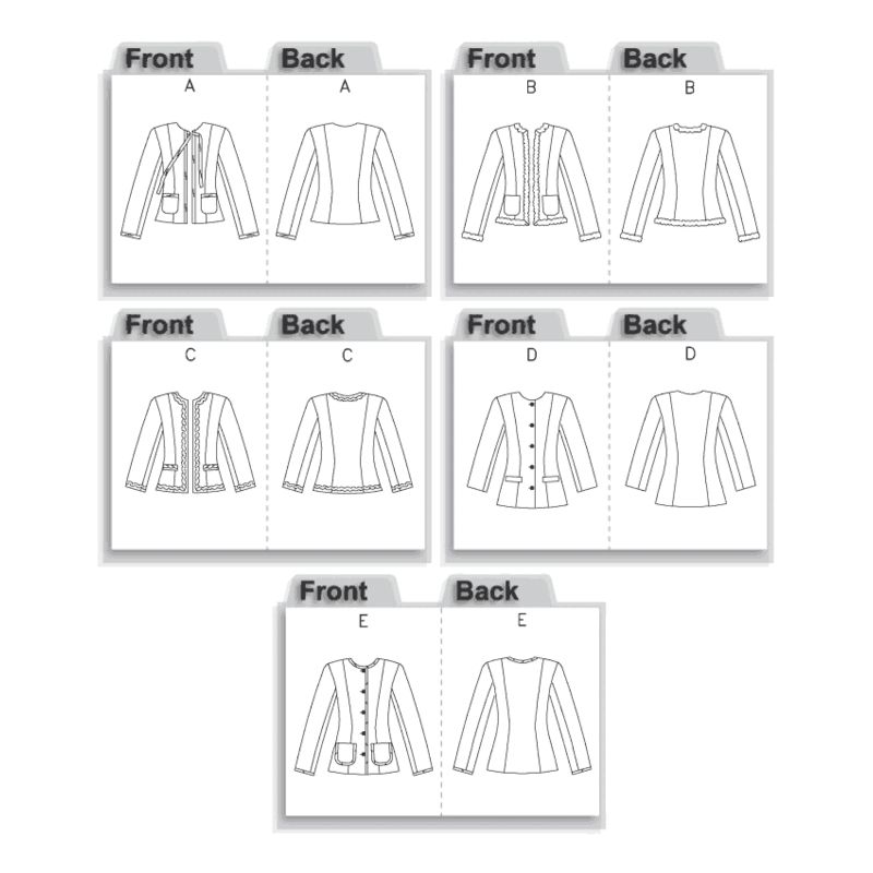 Patron Vogue 7975 FW - Veste femme tweed sans col