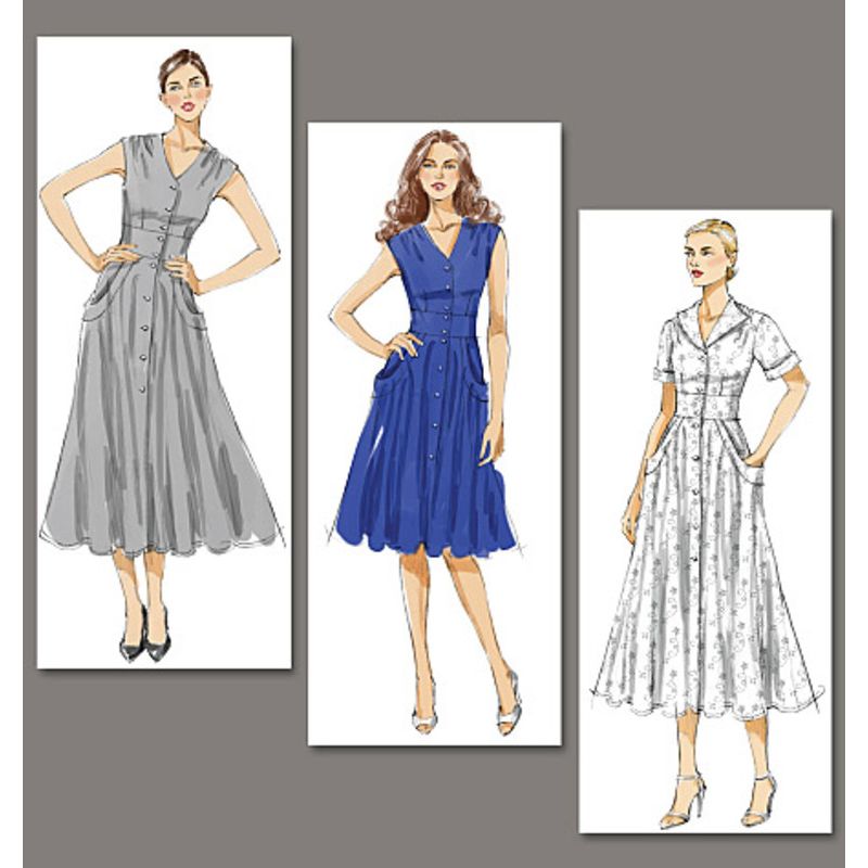 Patron Vogue 8577 BB - Robe chemise femme style années 1950