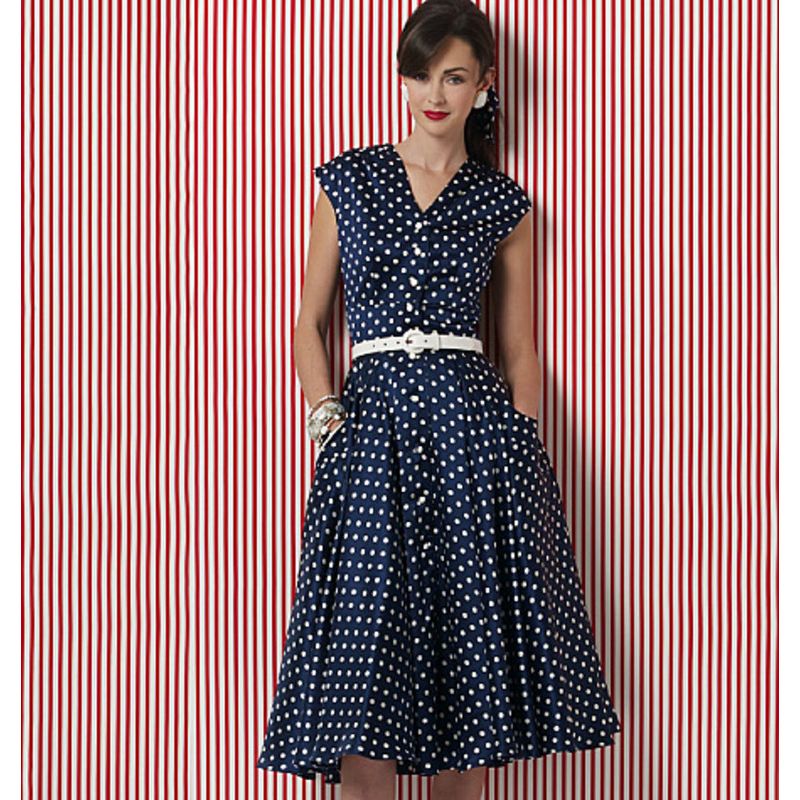 Patron Vogue 8577 BB - Robe chemise femme style années 1950