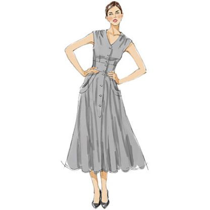 Patron Vogue 8577 FF - Robe chemise femme style années 1950 2