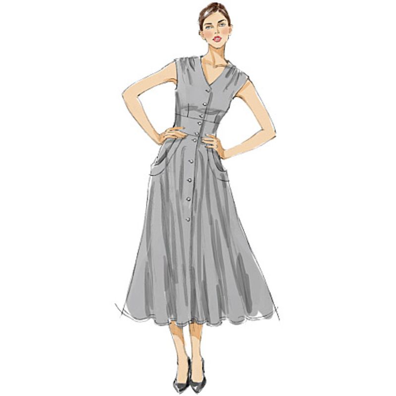 Patron Vogue 8577 FF - Robe chemise femme style années 1950