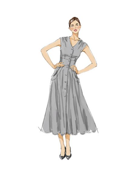 Patron Vogue 8577 FF - Robe chemise femme style années 1950