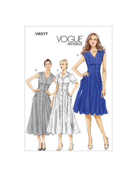 Patron Vogue 8577 FF - Robe chemise femme style années 1950