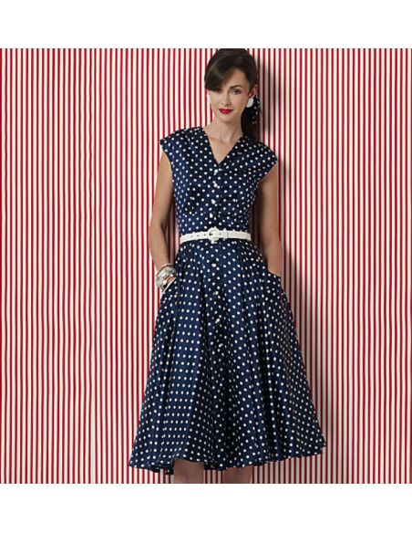 Patron Vogue 8577 FF - Robe chemise femme style années 1950