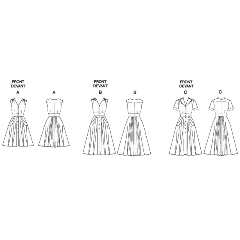Patron Vogue 8577 FF - Robe chemise femme style années 1950